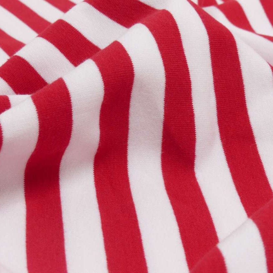 French Terry - garngefärbt 12mm Streifen - maritim rot weis Fabric poshpinks