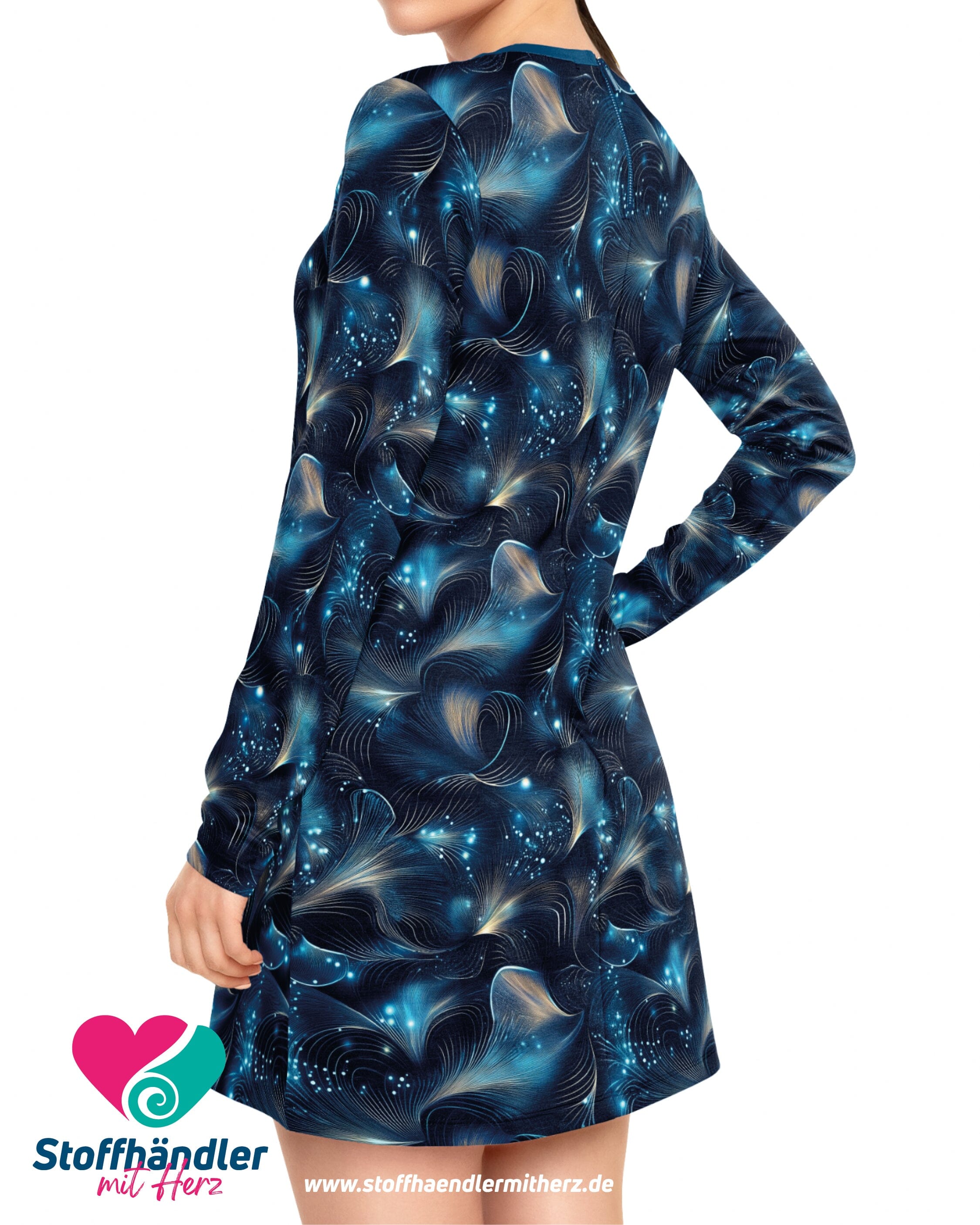 Vorbestellung - Stoffhändler mit Herz Eigenproduktion 19 - Aurora Orbit by Tante Ema - French Terry Fabric poshpinks