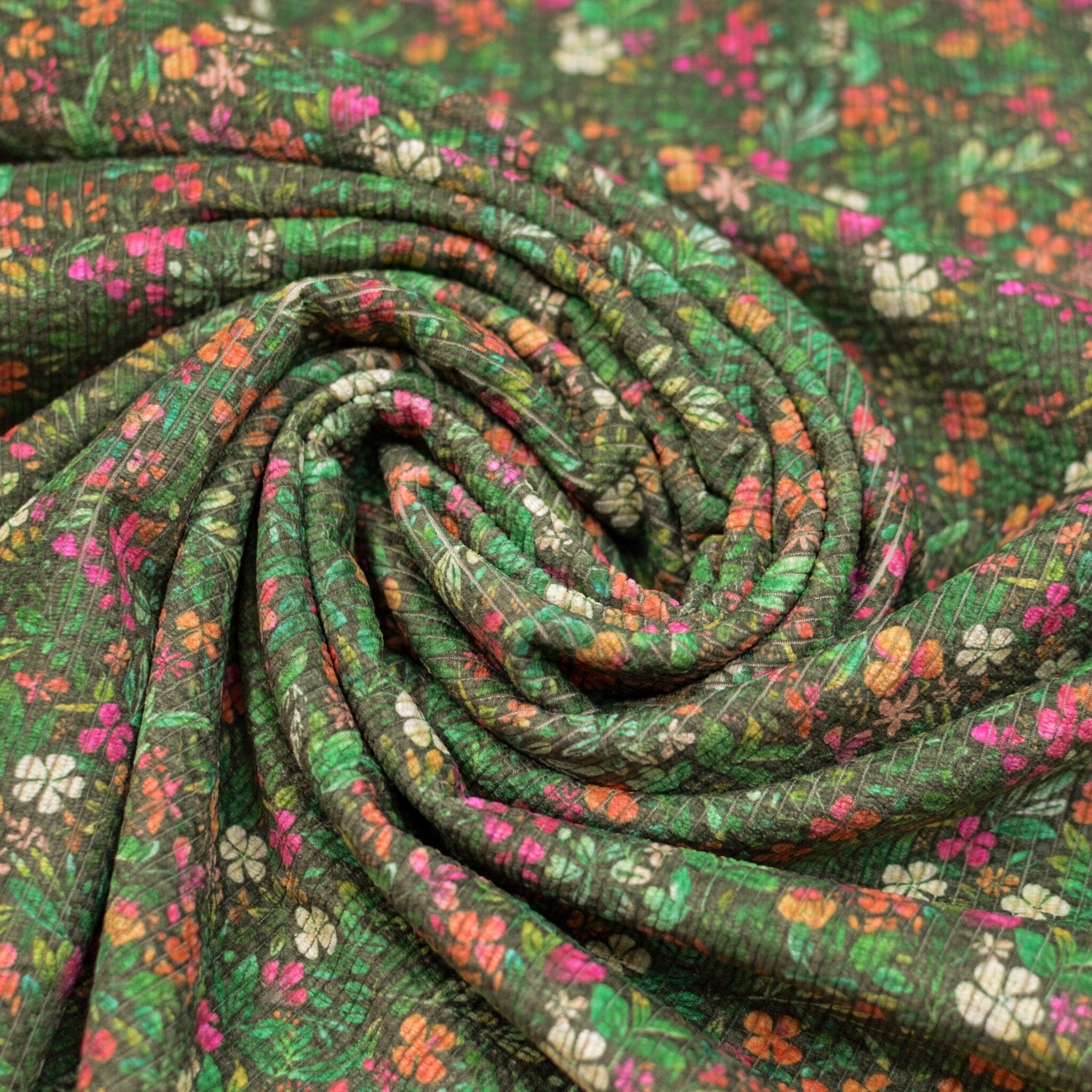 Stretch Cord - millefleur verde Fabric poshpinks