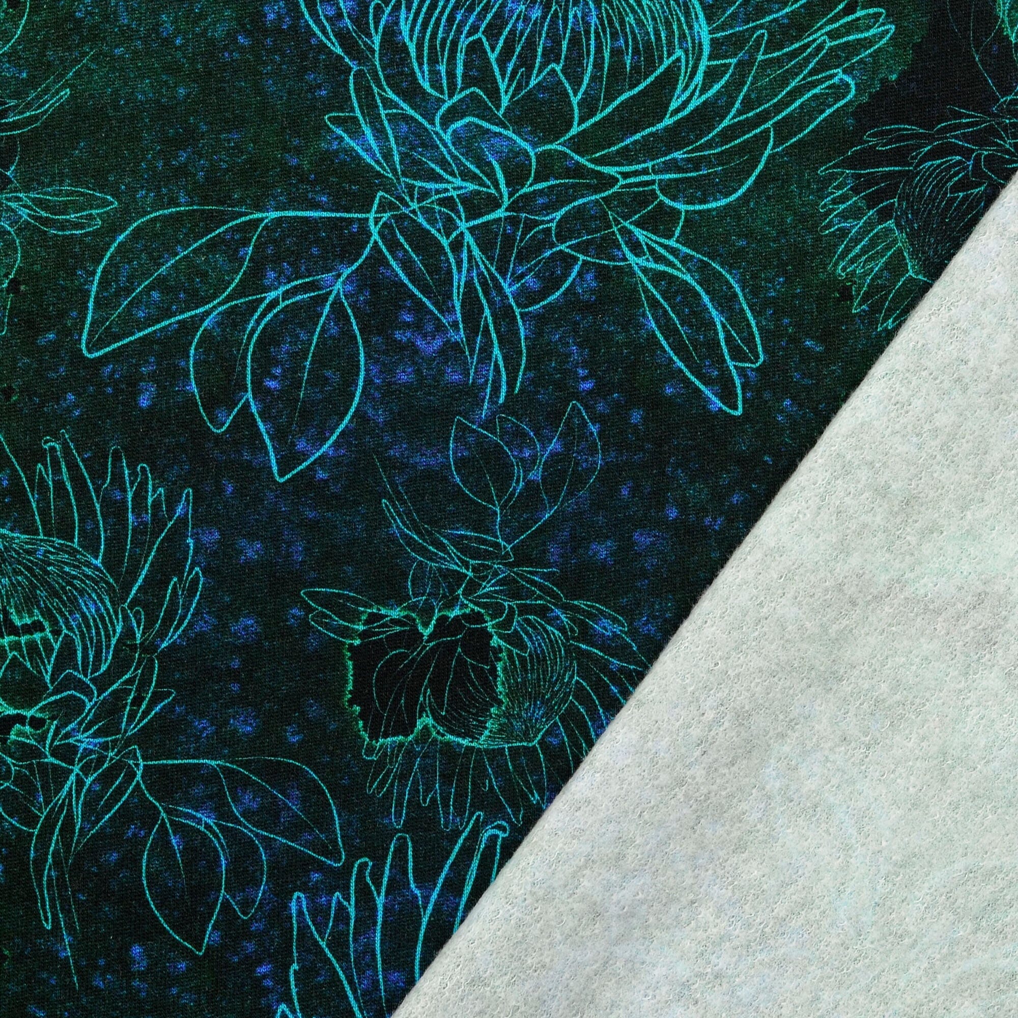 Sommersweat - angeraut - Protea - Green Sea Fabric poshpinks