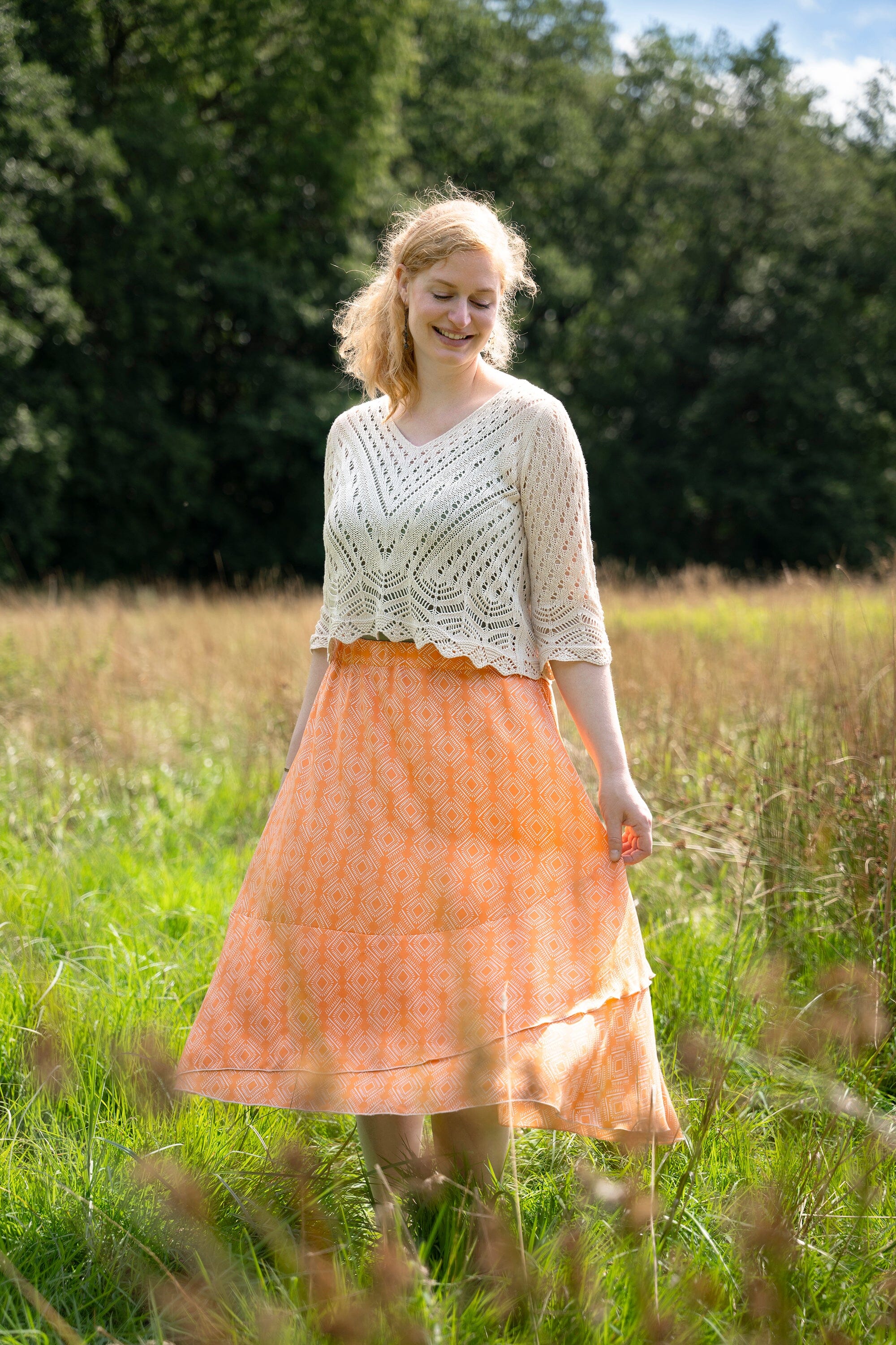 Tencelsatin - Rhonda Ikat Marigold Fabric poshpinks