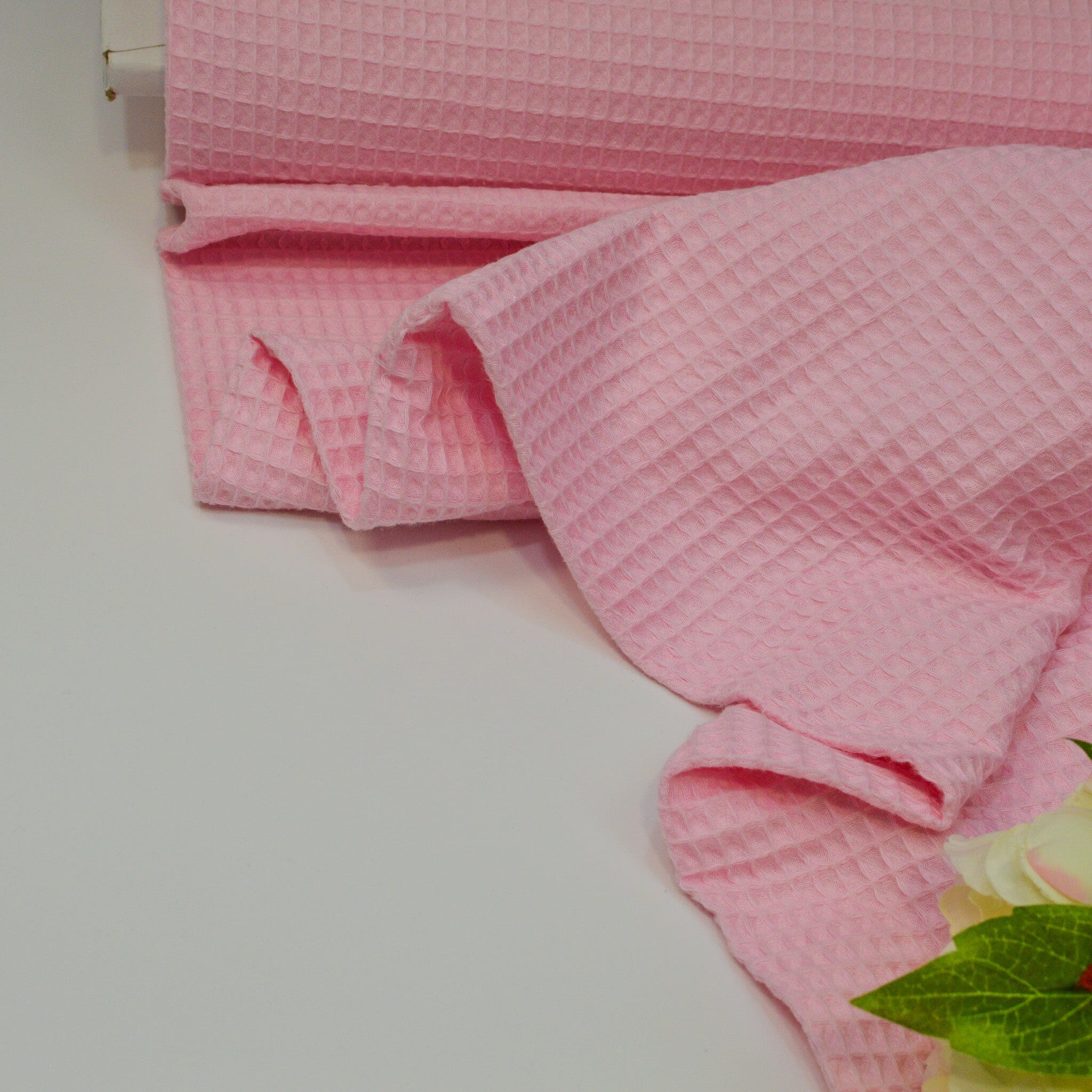 Waffelstoff light hot pink Fabric poshpinks