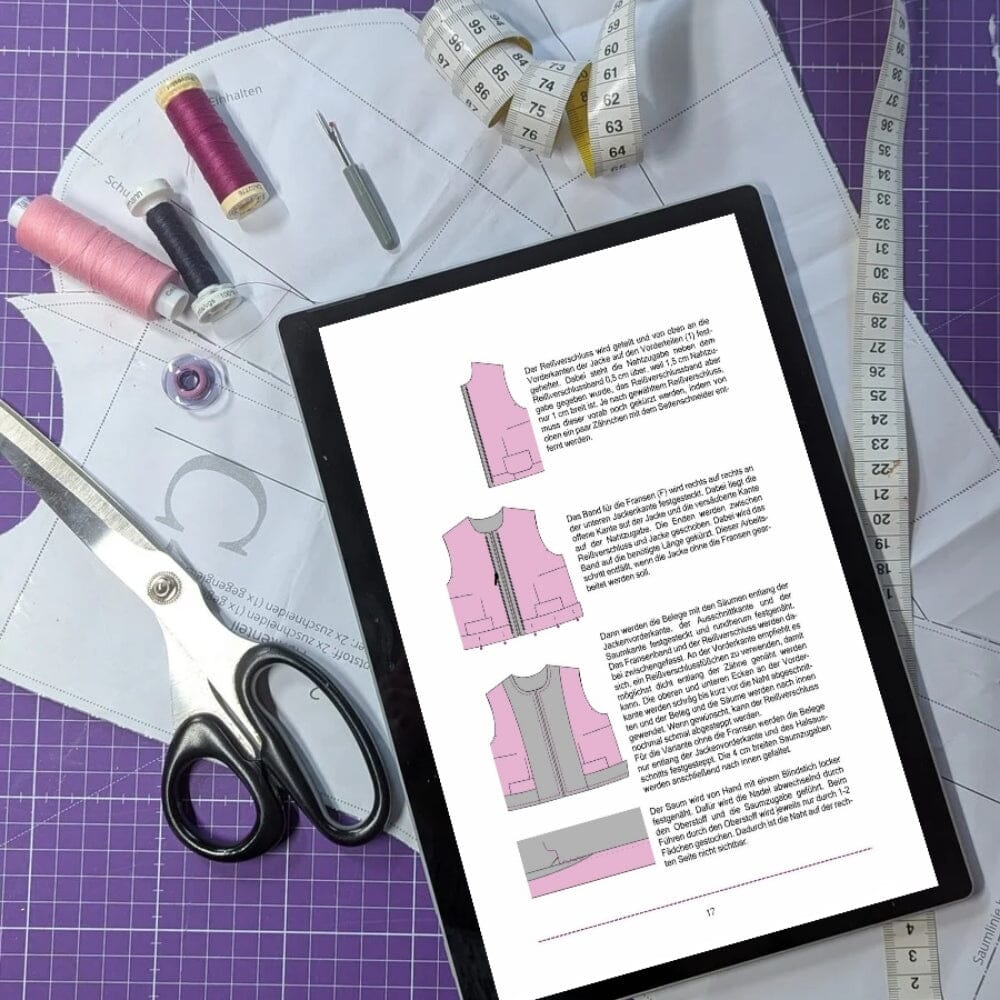 Purpurnaht Schnittmuster Ebook - Kurzjacke Julia - Gr. 32-52 Schnittmuster poshpinks