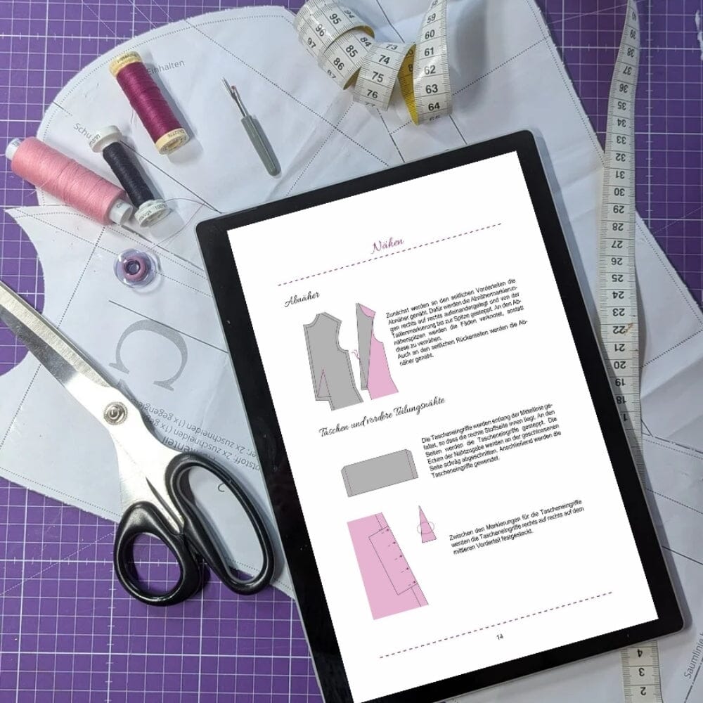 Purpurnaht Schnittmuster Ebook - Kleid Fanni - Gr. 32-52 Schnittmuster poshpinks