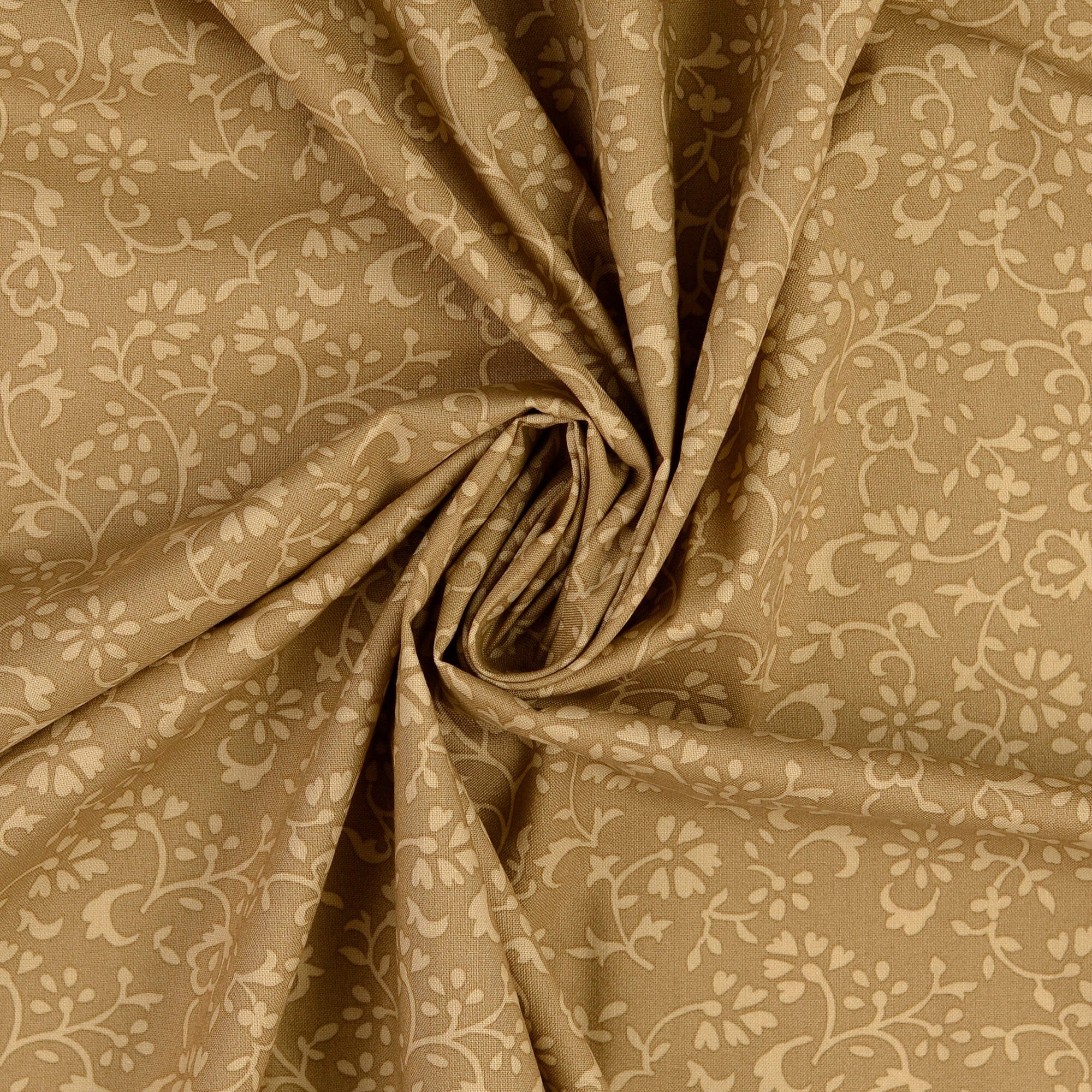 Baumwoll Popeline - Freesia - Kombi kleine Blümchen Beige Fabric poshpinks