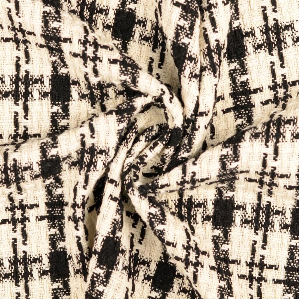 Boucléstoff - ecru schwarz Fabric poshpinks