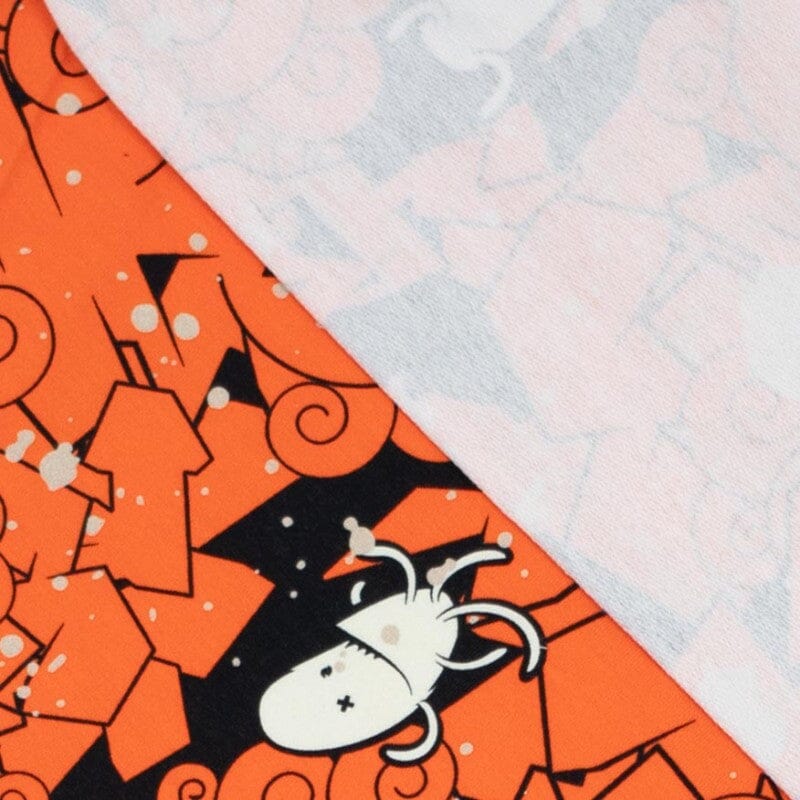 French Terry - Panel - Amazing Graffit - Orange / Black Fabric poshpinks