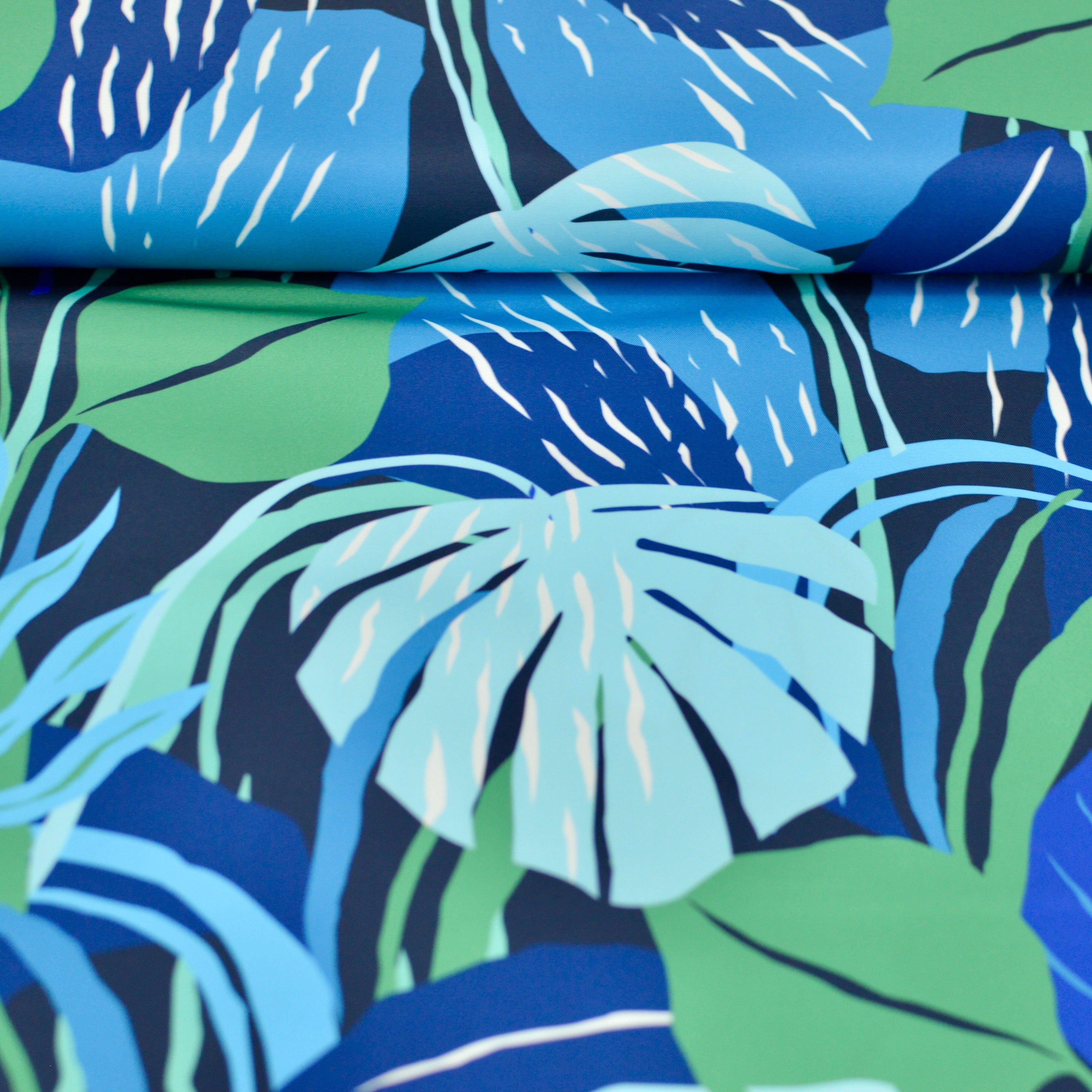 Swimmy - Bade-/Sportwebware Ambrosia Big Leaves blue Fabric poshpinks