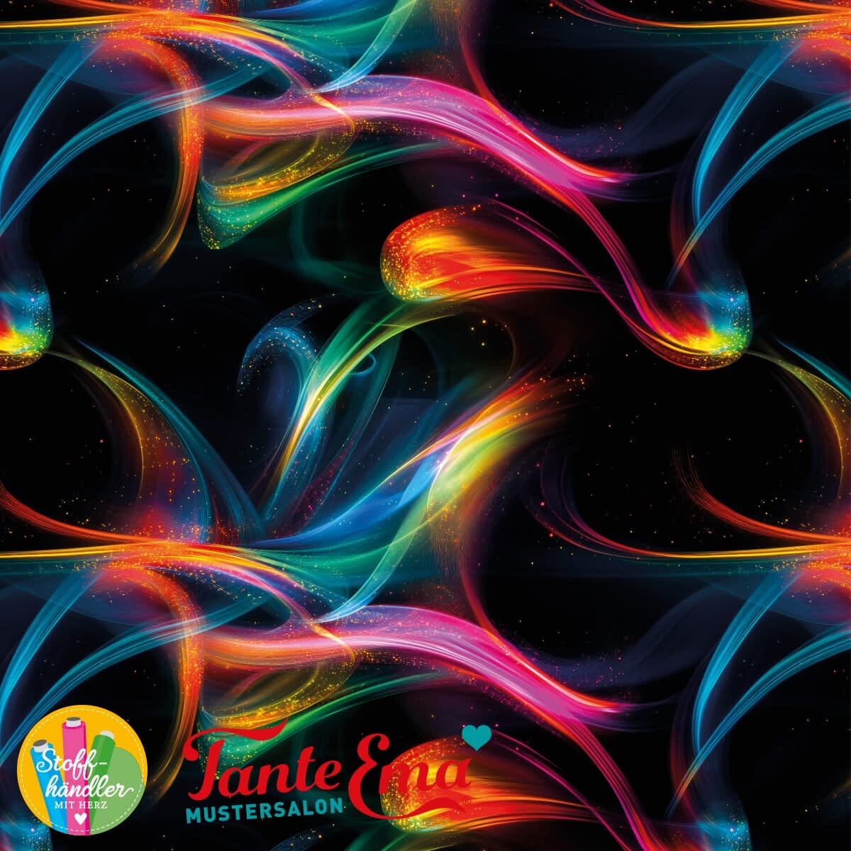 Stoffhändler mit Herz Eigenproduktion 17 - Aqua Flora by Tante Ema Fabric poshpinks