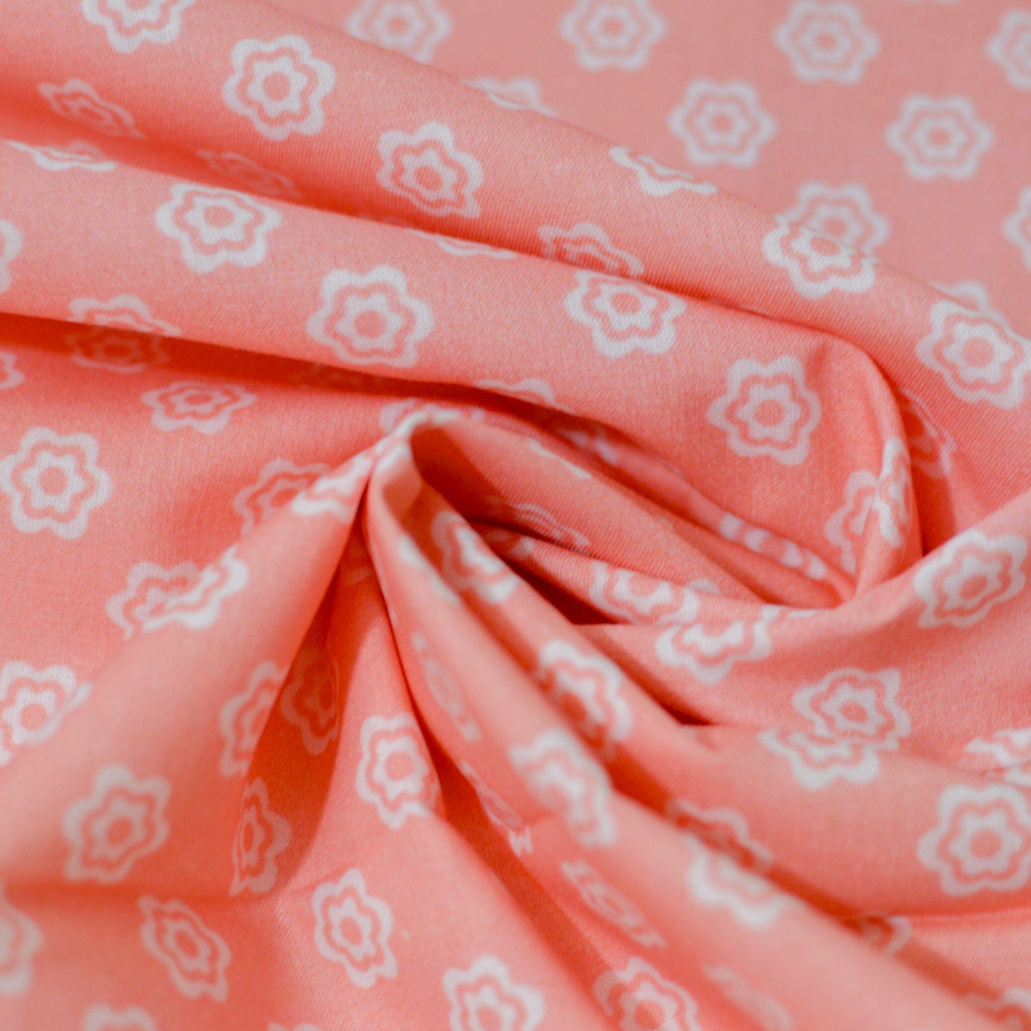 Baumwolle - Popeline - Blumen Kreise apricot Fabric poshpinks