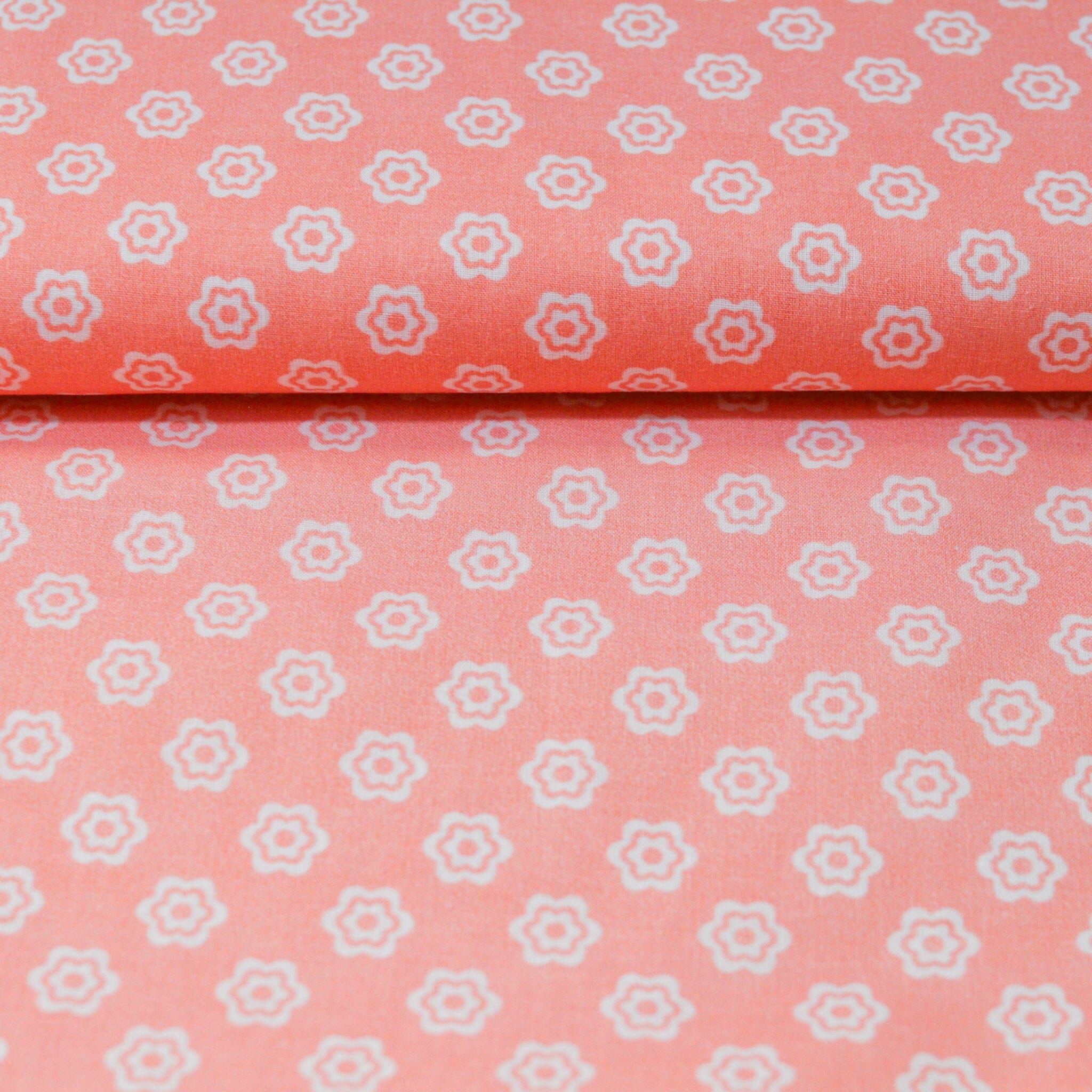 Baumwolle - Popeline - Blumen Kreise apricot Fabric poshpinks