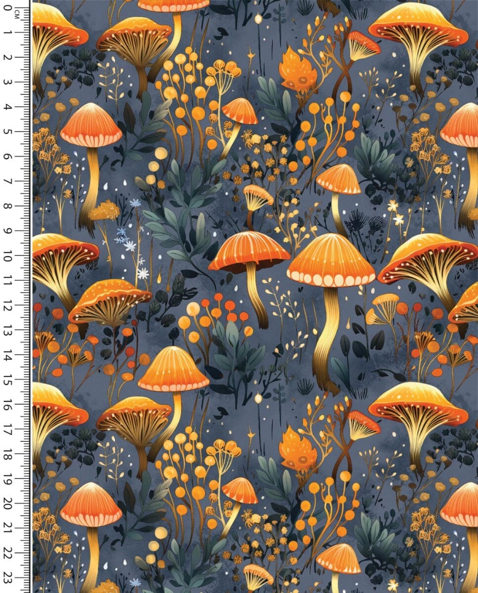 French Terry - Herbstzauber - Rauchblau Fabric poshpinks