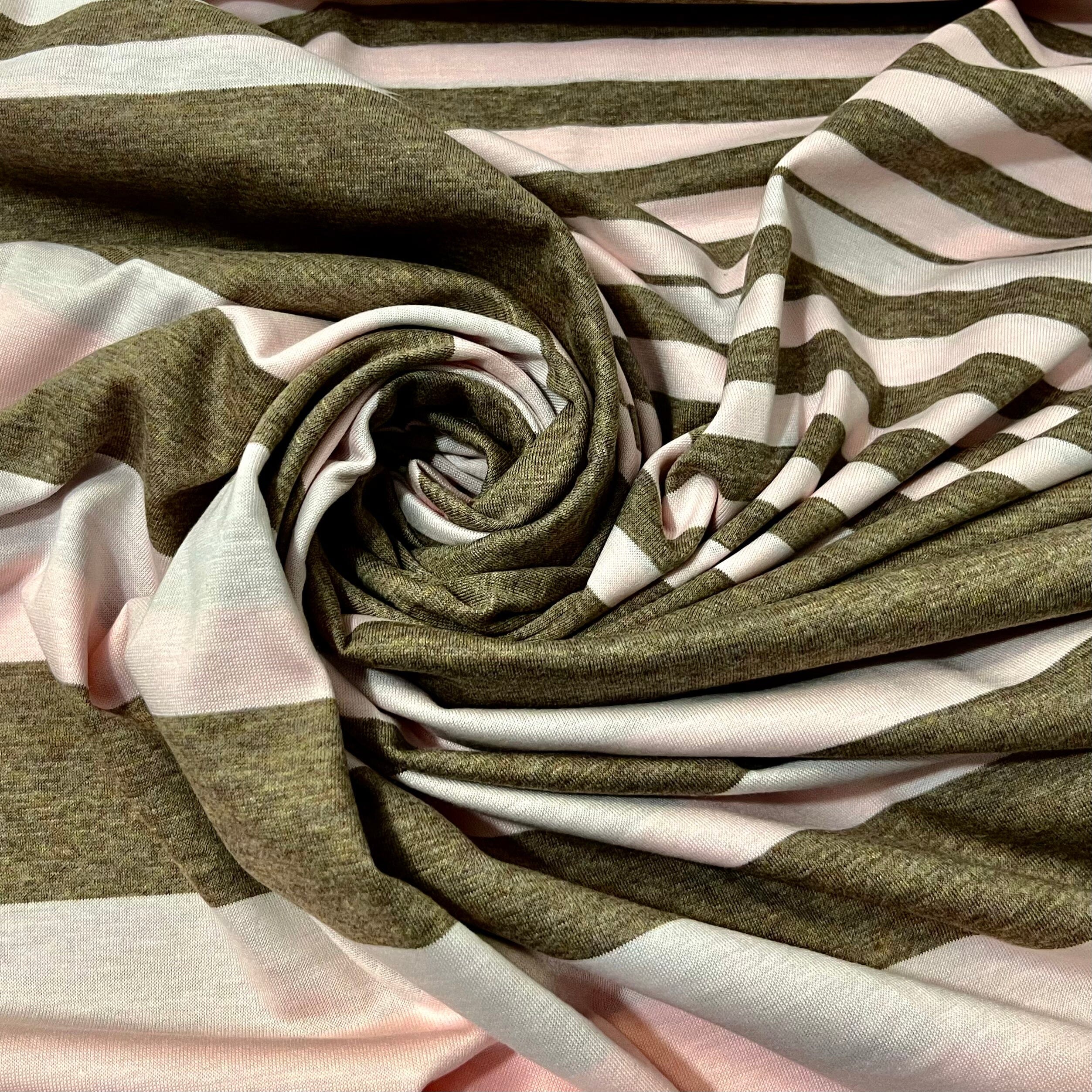 Baumwolljersey - Streifen / Ringel - apricot Taupe Fabric poshpinks