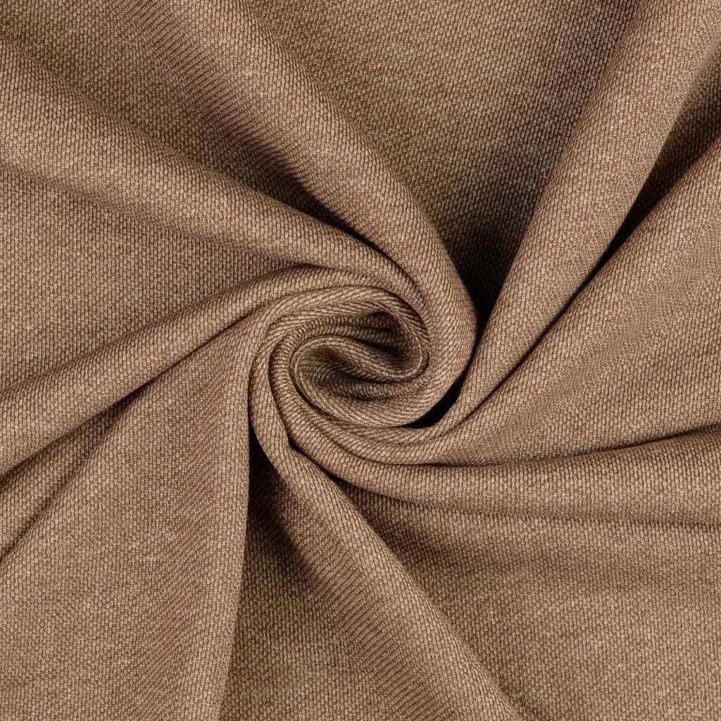 French Terry ungeraut - schokobraun hell Fabric poshpinks