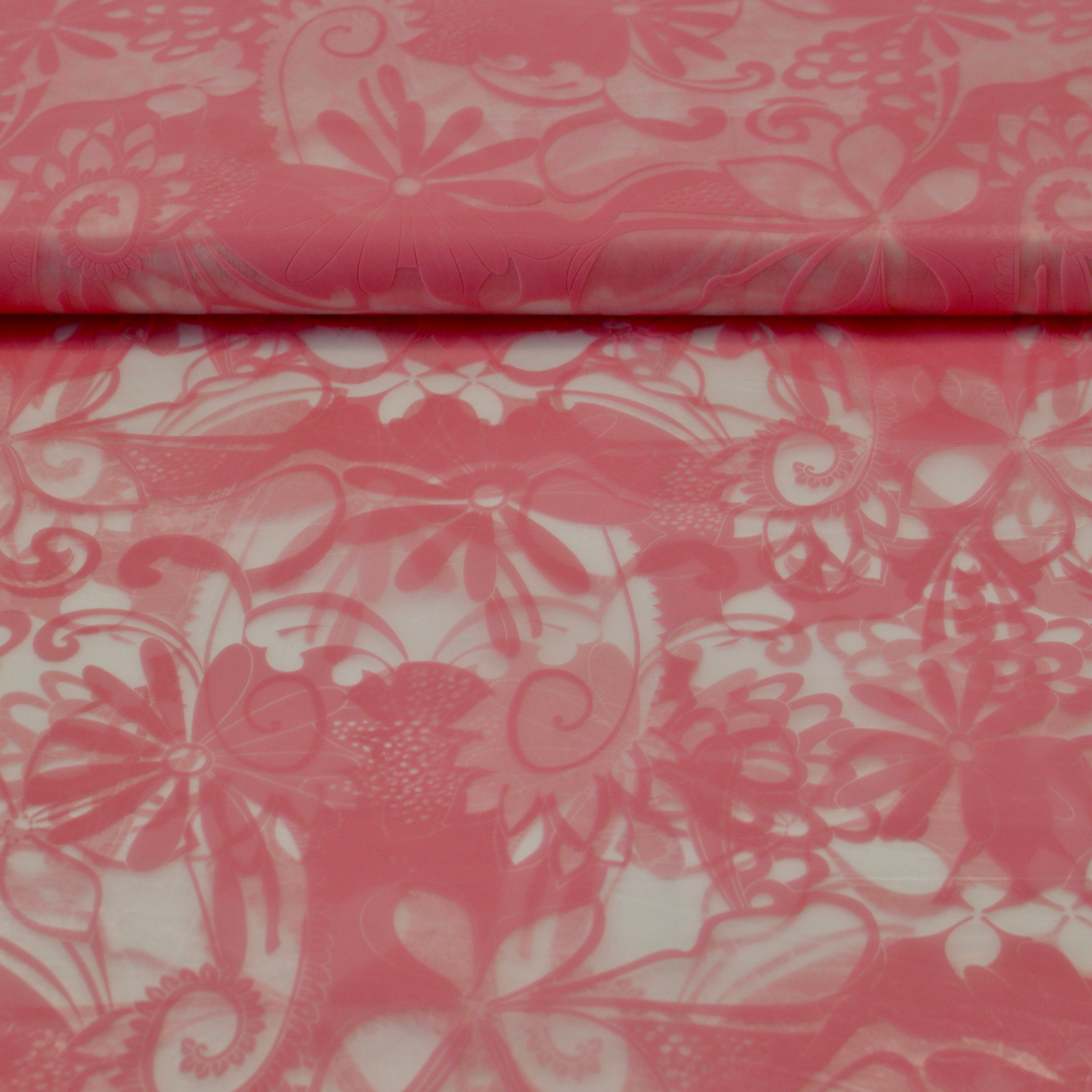Regenjackenstoff - Blumen rosa klar Fabric poshpinks