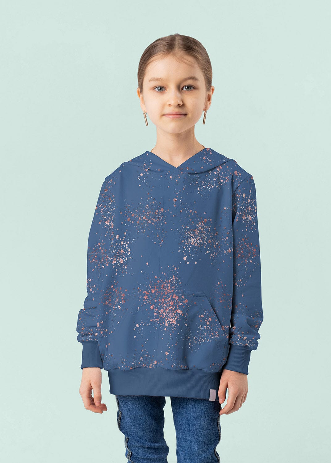 Sweat - Sprinkles - stahlblau Roségold - Glitzerpüppi Eigenproduktion Fabric poshpinks