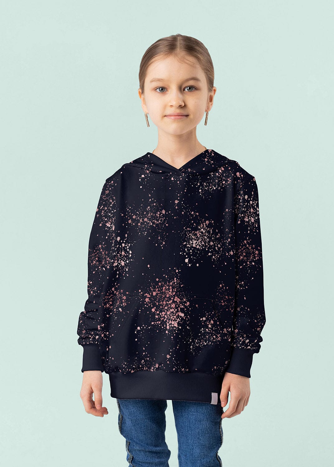 Sweat - Sprinkles - dunkelblau Roségold - Glitzerpüppi Eigenproduktion Fabric poshpinks