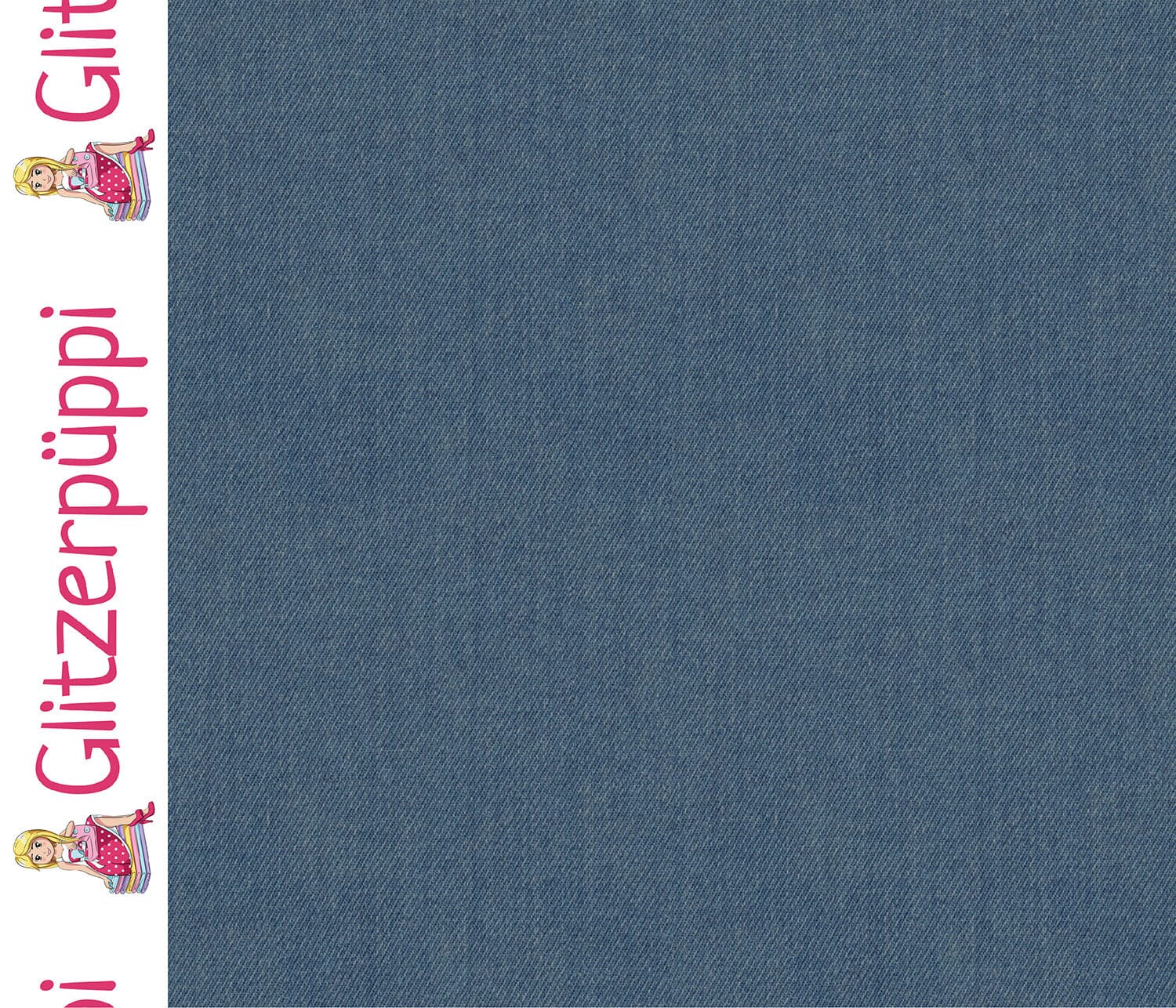 Sweat - Jeansoptik - stahlblau - Glitzerpüppi Eigenproduktion Fabric poshpinks