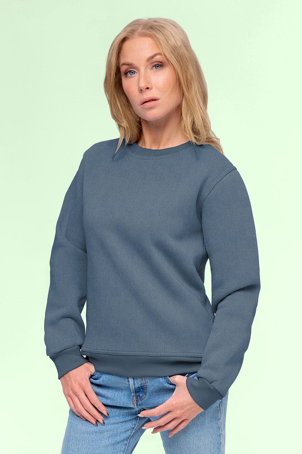 Sweat - Jeansoptik - stahlblau - Glitzerpüppi Eigenproduktion Fabric poshpinks