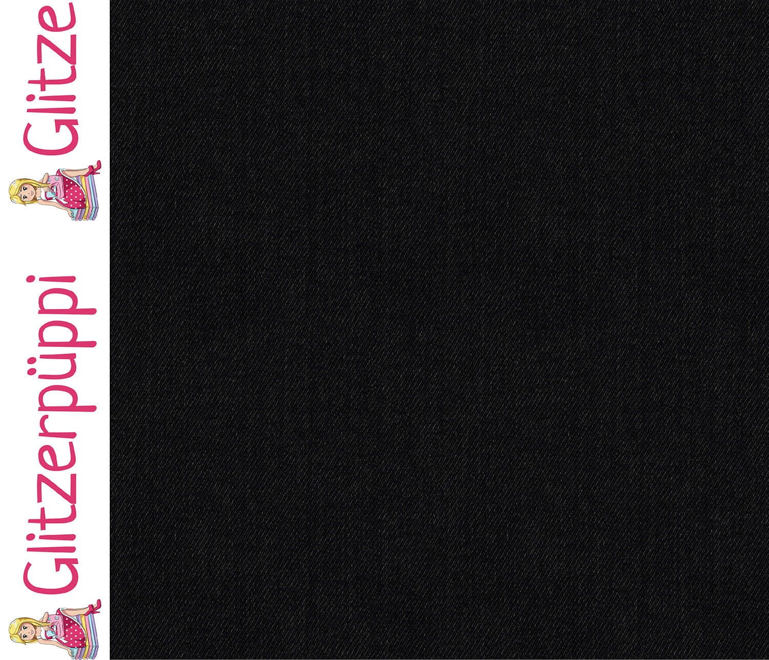 Sweat - Jeansoptik - Schwarz - Glitzerpüppi Eigenproduktion Fabric poshpinks