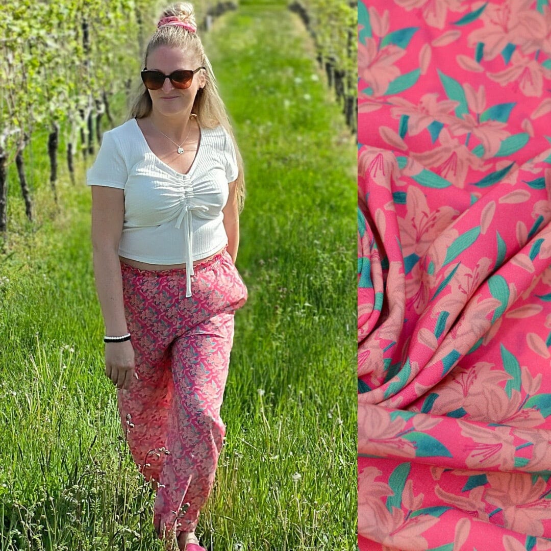 Ecovero™ Viskose - Velithe Petit Rosé Vif - by Theresartventure Fabric poshpinks