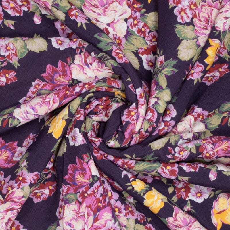 Ecovero™ Viskose - Blumenstrauß - fuchsia gelb blau Fabric poshpinks