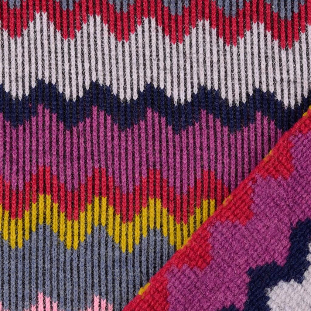 WollStrickstoff - Aztekenmuster bunt Fabric poshpinks