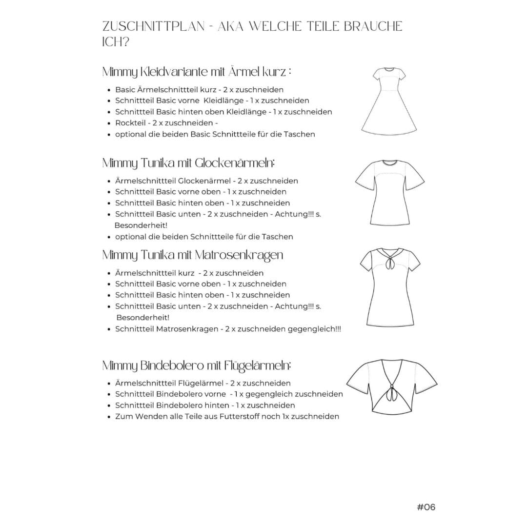 Mimmy Curvy Summer Addon 44-54 für C/D - Cup! Schnittmuster poshpinks