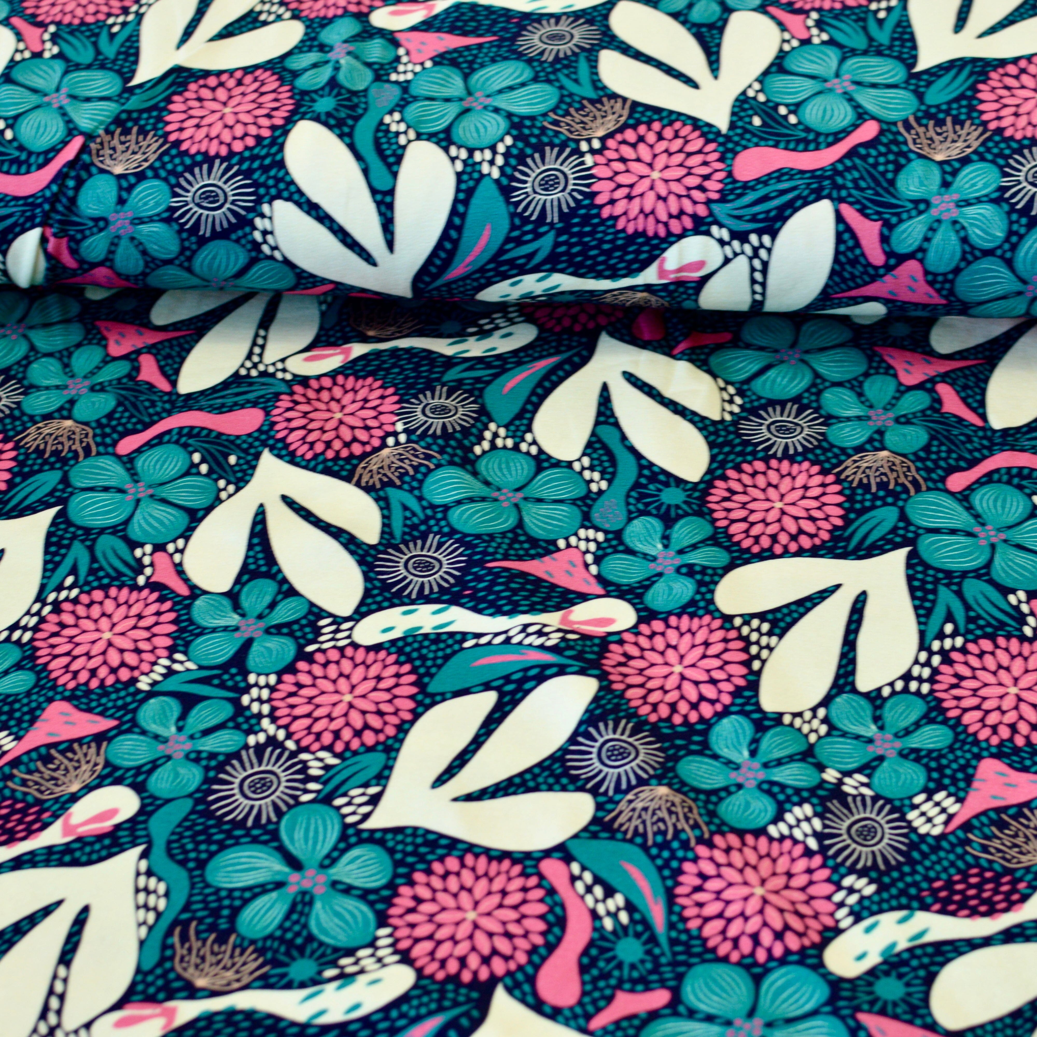 Soft Touch Baumwolljersey - Smilla Autumn Berry Fabric poshpinks