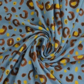 Baumwolljersey - Leomuster himmelblau Fabric poshpinks