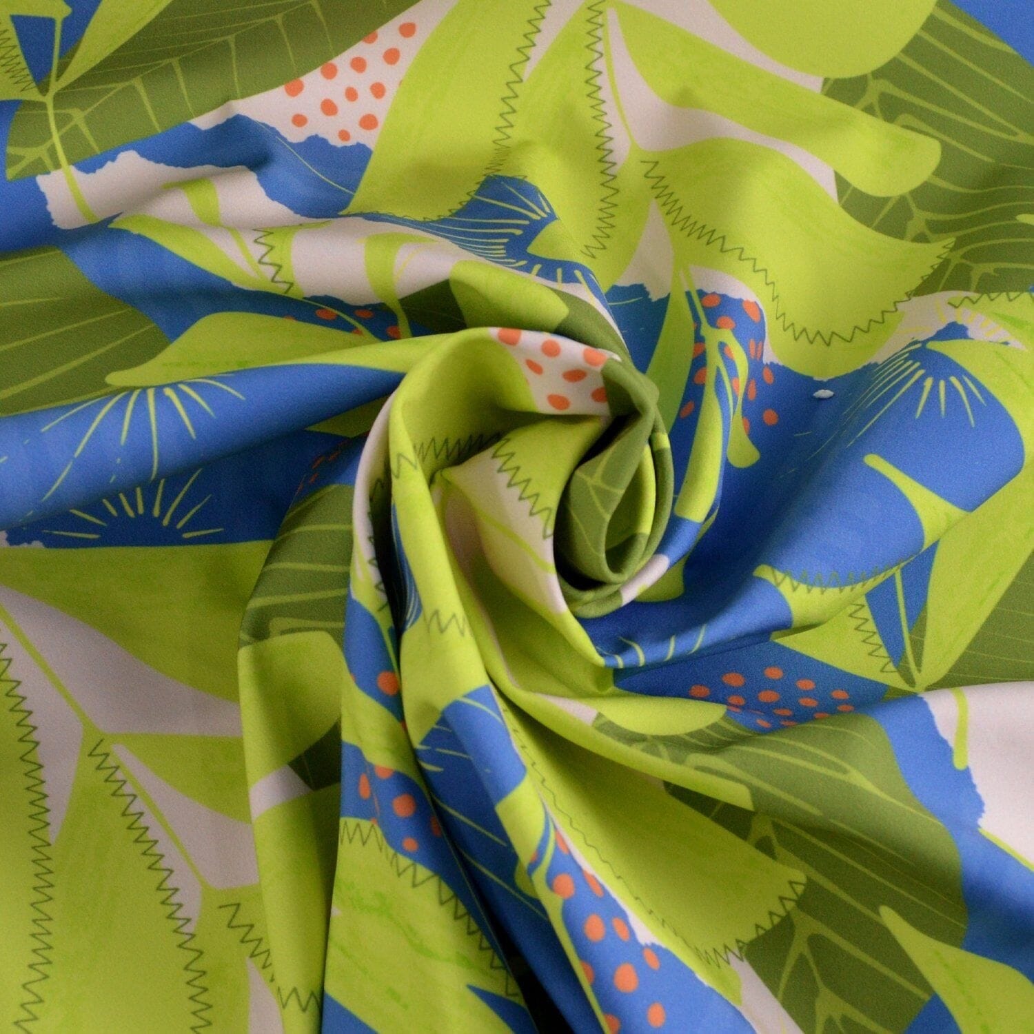 Softshell Brushed - Camille - Große Blätter Fabric poshpinks