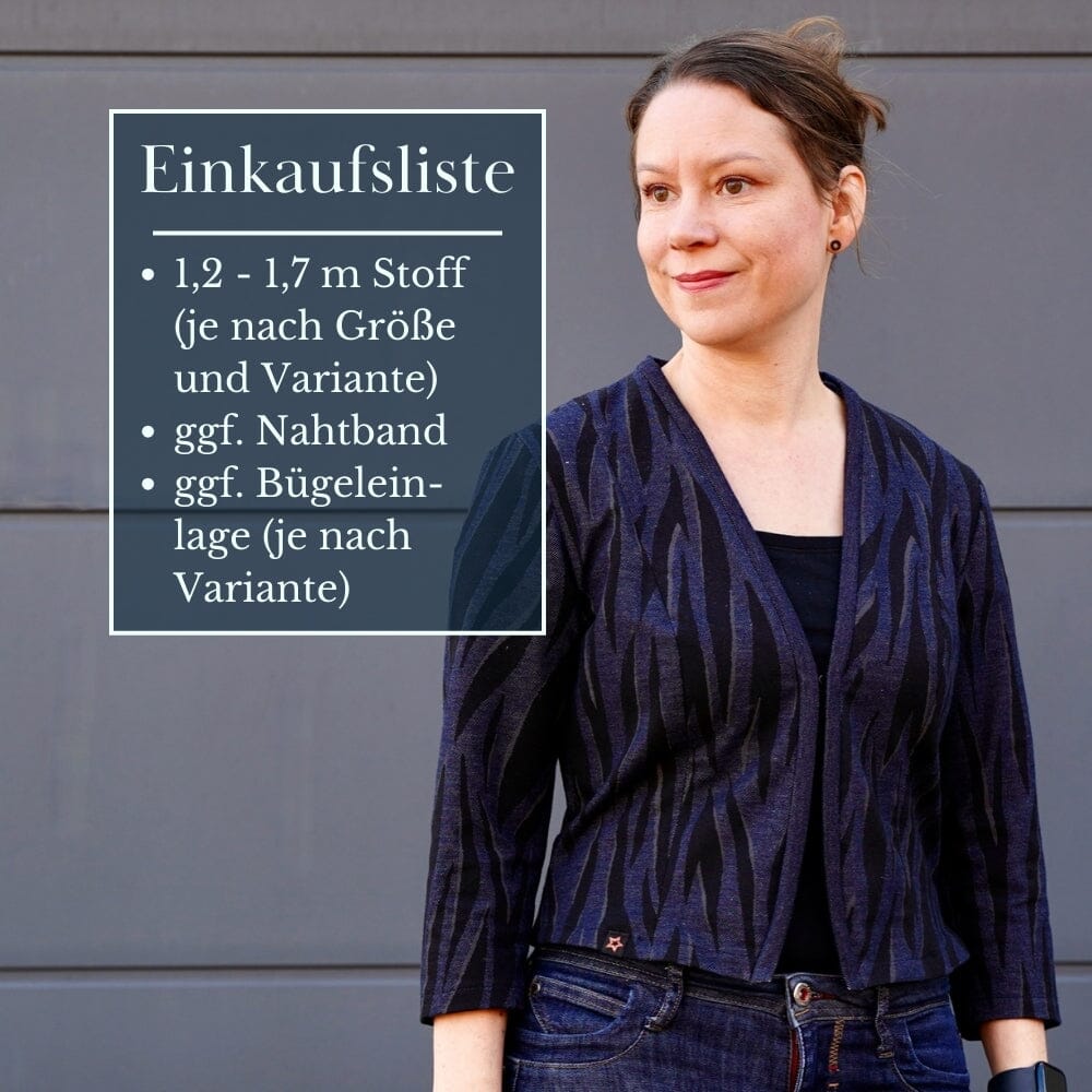 Purpurnaht Schnittmuster Ebook - Cardigan Cady - Gr. 32-52 Schnittmuster poshpinks