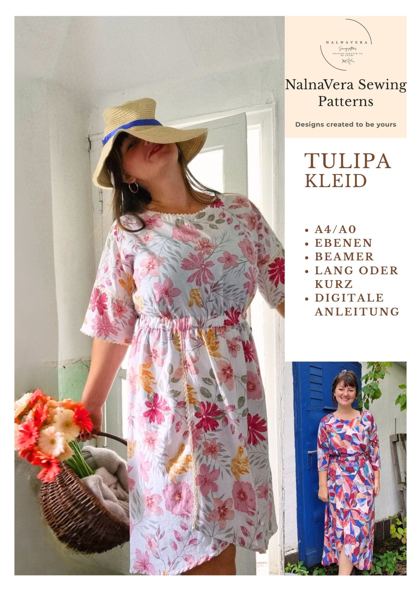 Nalnavera Papierschnittmuster - Tulipa - Kleid Schnittmuster poshpinks