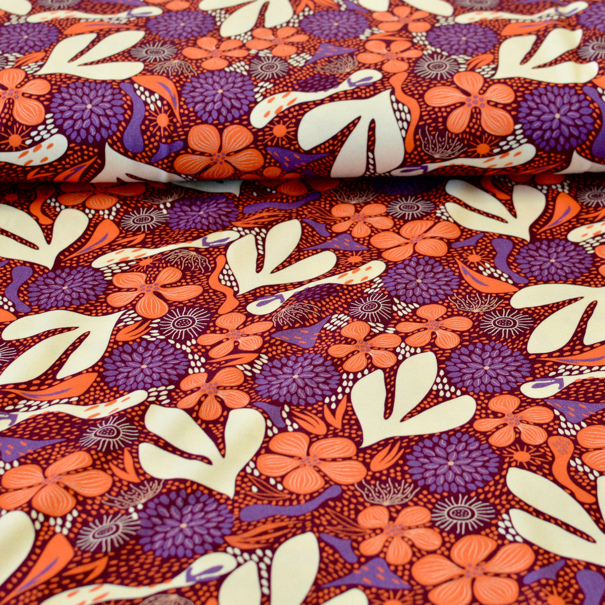 Soft Touch Baumwolljersey - Smilla Autumn Pumpkin Fabric poshpinks