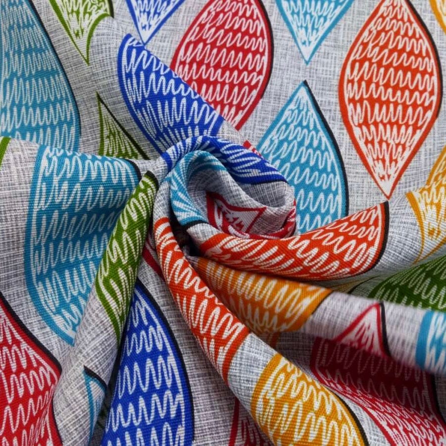 Deko Druck - Panama - bunte Blätter - Fabric poshpinks