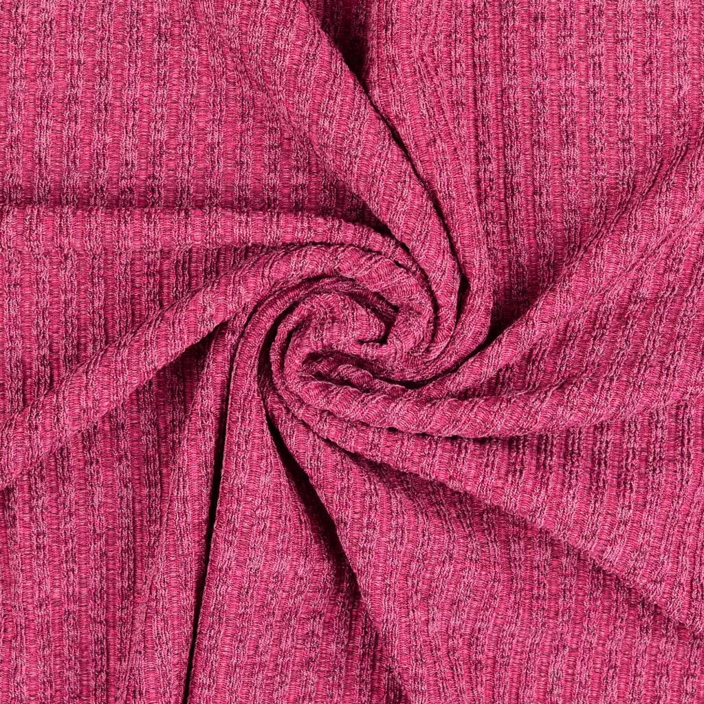 Strickstoff grobe Rippe - beerenpink meliert Fabric poshpinks