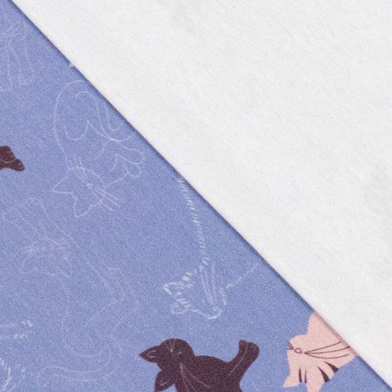 Baumwolljersey - Katzen - Bleu violett Fabric poshpinks
