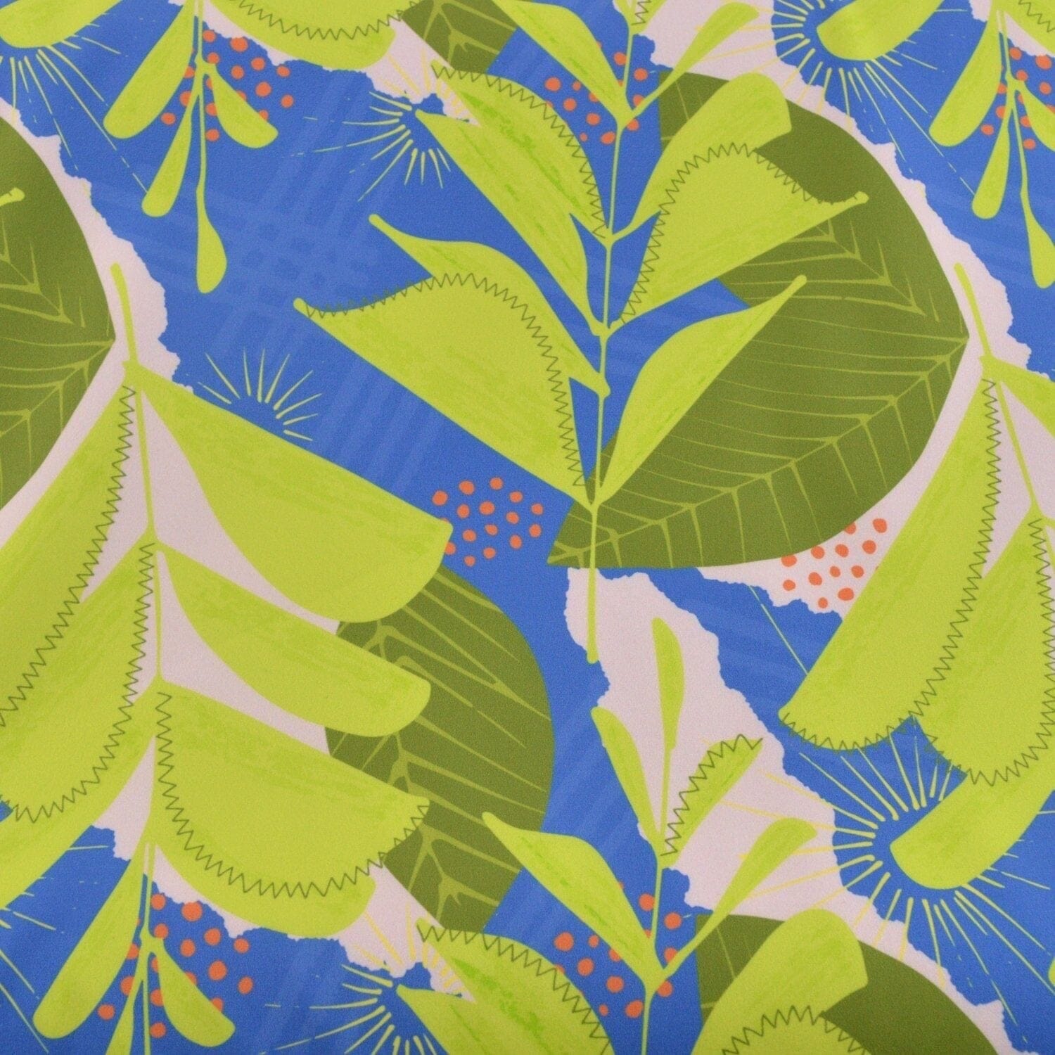 Softshell Brushed - Camille - Große Blätter Fabric poshpinks