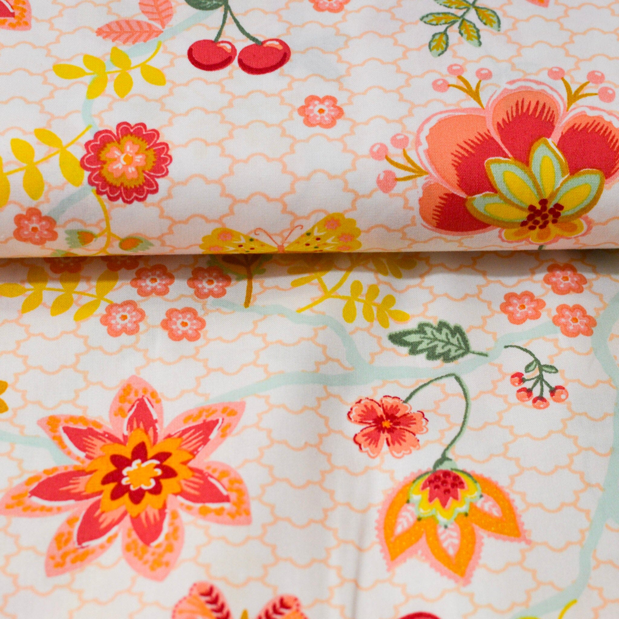 Baumwolle - Popeline - by Poppy happy feeling - Blumen Fabric poshpinks