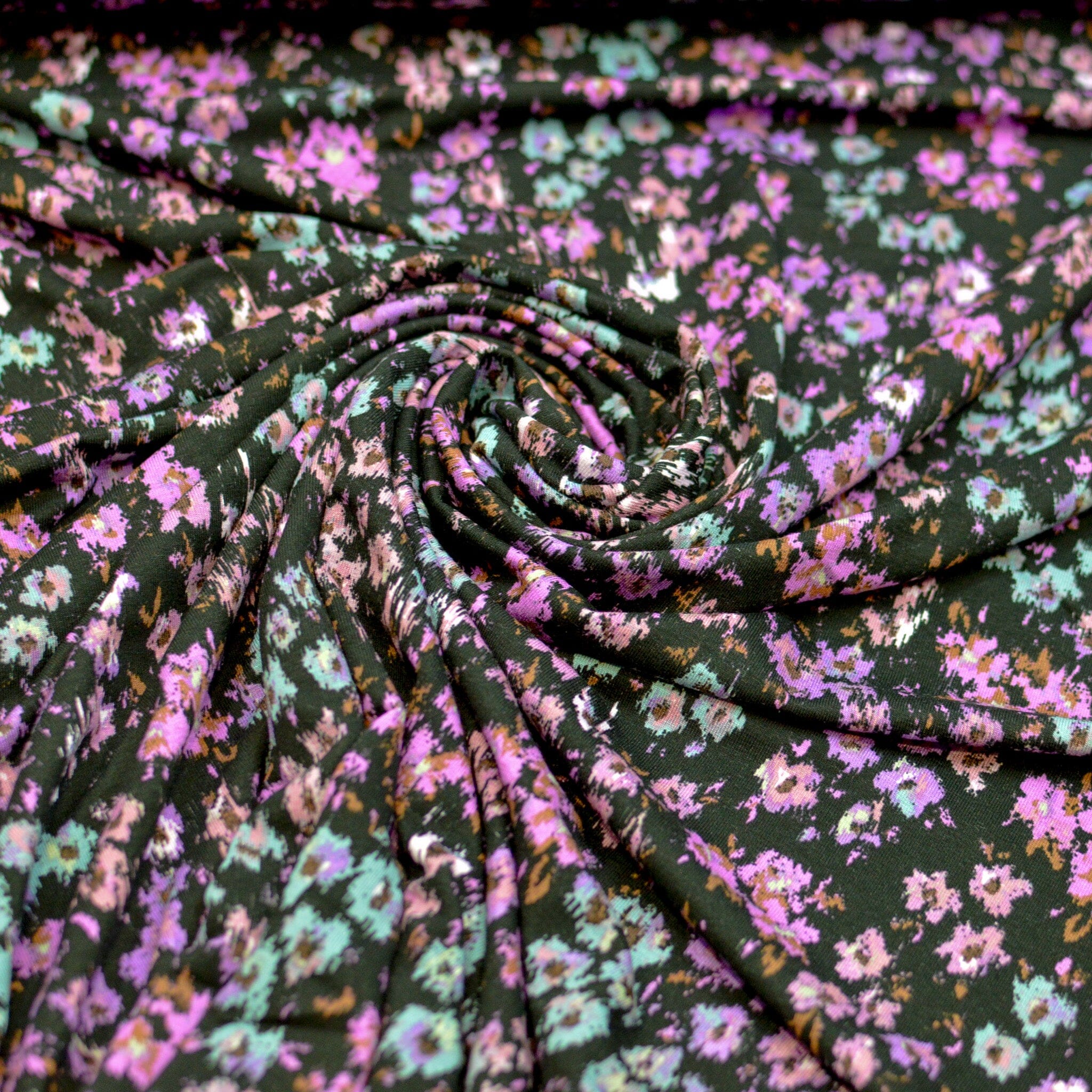 Viskose Jersey - Blümchen pink lila blau Fabric poshpinks