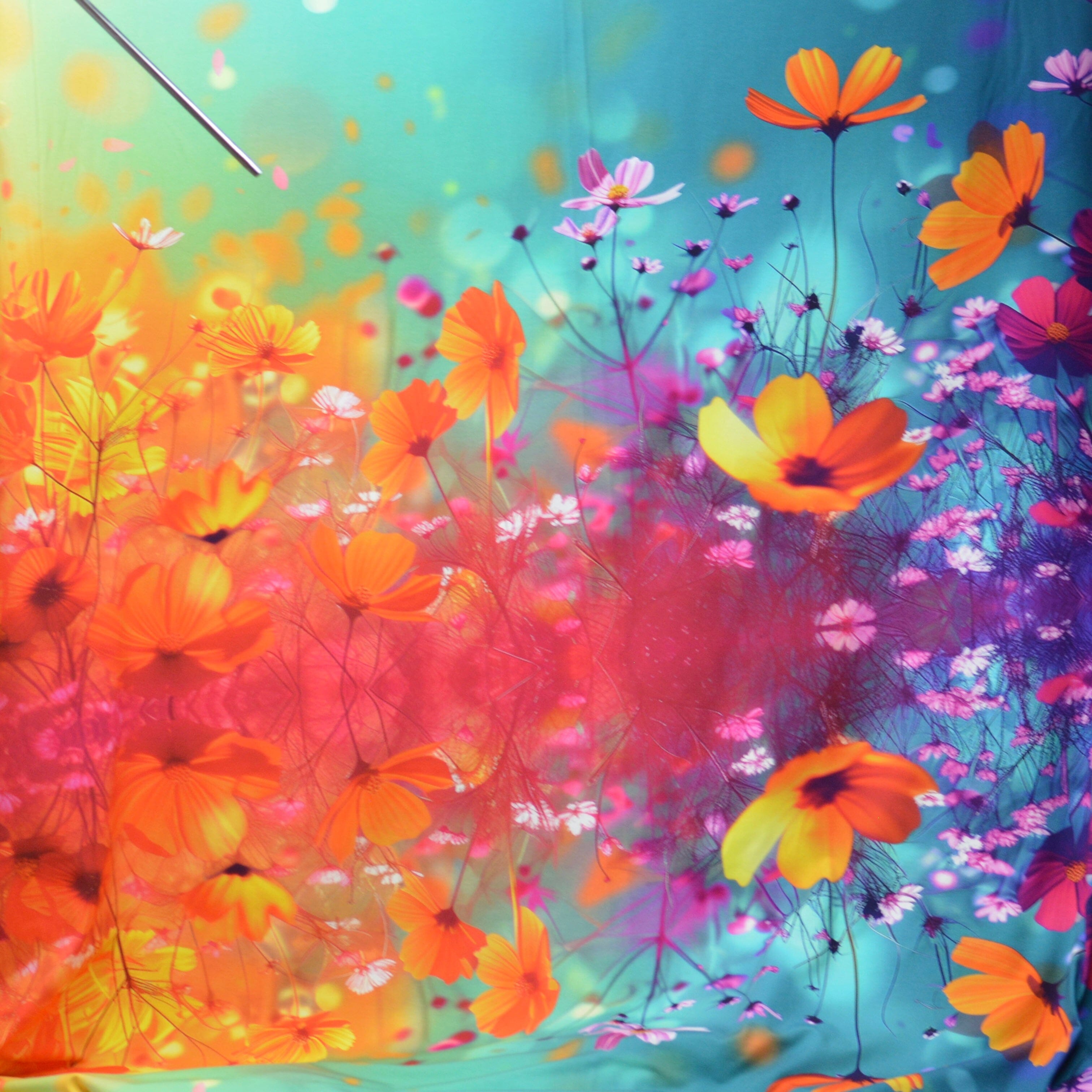 Stoffhändler mit Herz Eigenproduktion 17 - Rapport 160x170 cm Flower Field by Tante Ema Fabric poshpinks