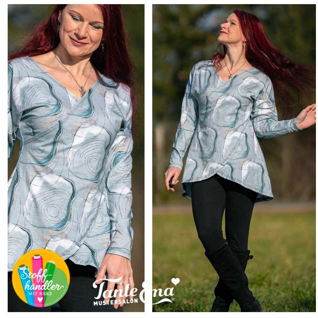 Stoffhändler mit Herz Eigenproduktion - Kreise abstrakt gold grau Fabric poshpinks