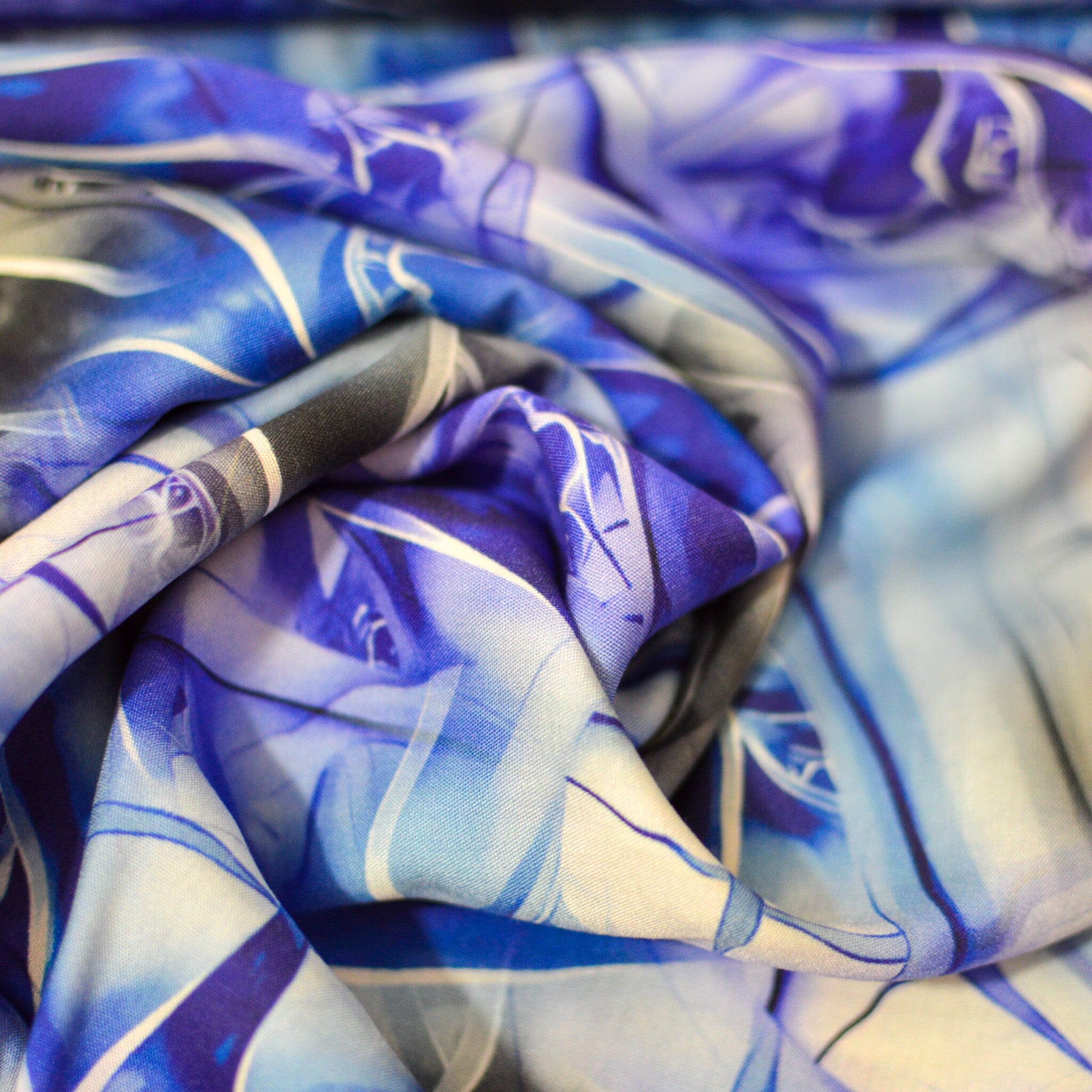 Viskose - Abstract - blau Fabric poshpinks