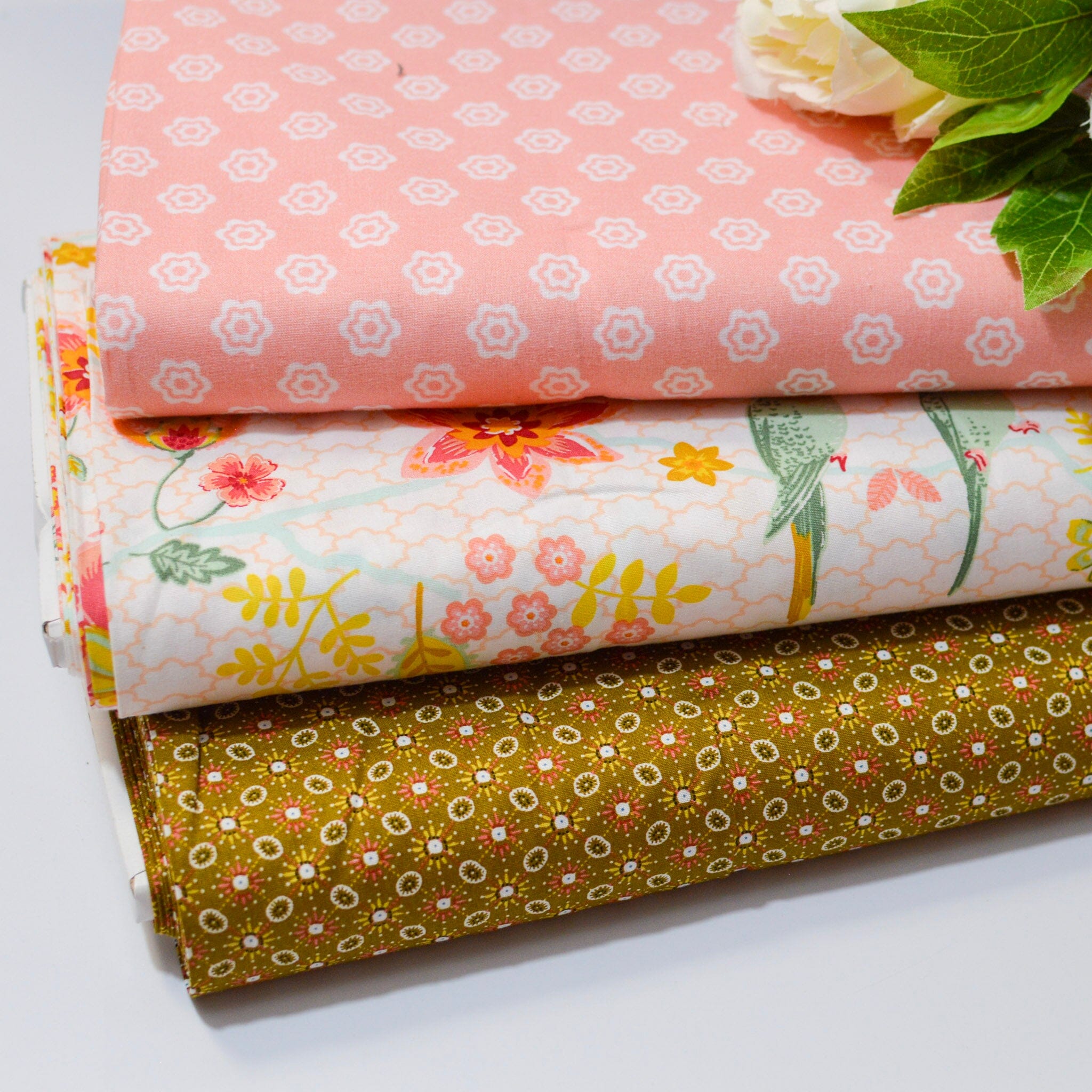 Baumwolle - Popeline - sparkling Happiness - Senfgelb dunkel Fabric poshpinks