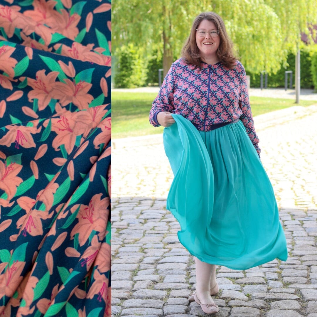 Ecovero™ Viskose - Velithe Petit Bleu Foncé - by Theresartventure Fabric poshpinks