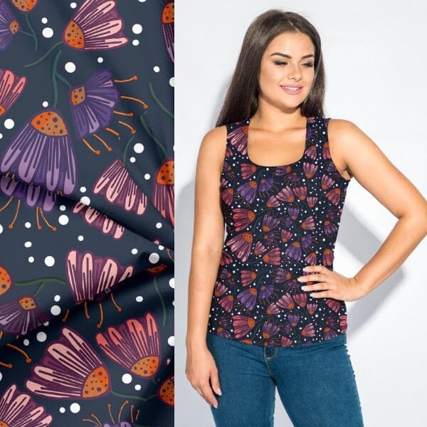 Vorbestellung ! Soft Touch Baumwolljersey - by Emjo_Design - Pearl Dark Fabric poshpinks