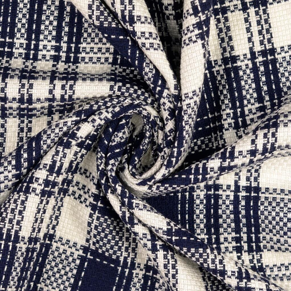 Boucléstoff - marineblau ecru Fabric poshpinks