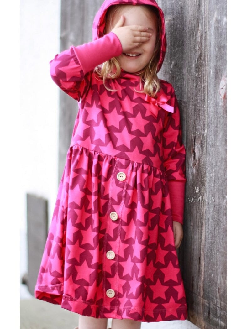 Papierschnittmuster Jessy Sewing - Girls Button Dress - Gr. 74-152 - Knopfkleid für Kinder Schnittmuster poshpinks