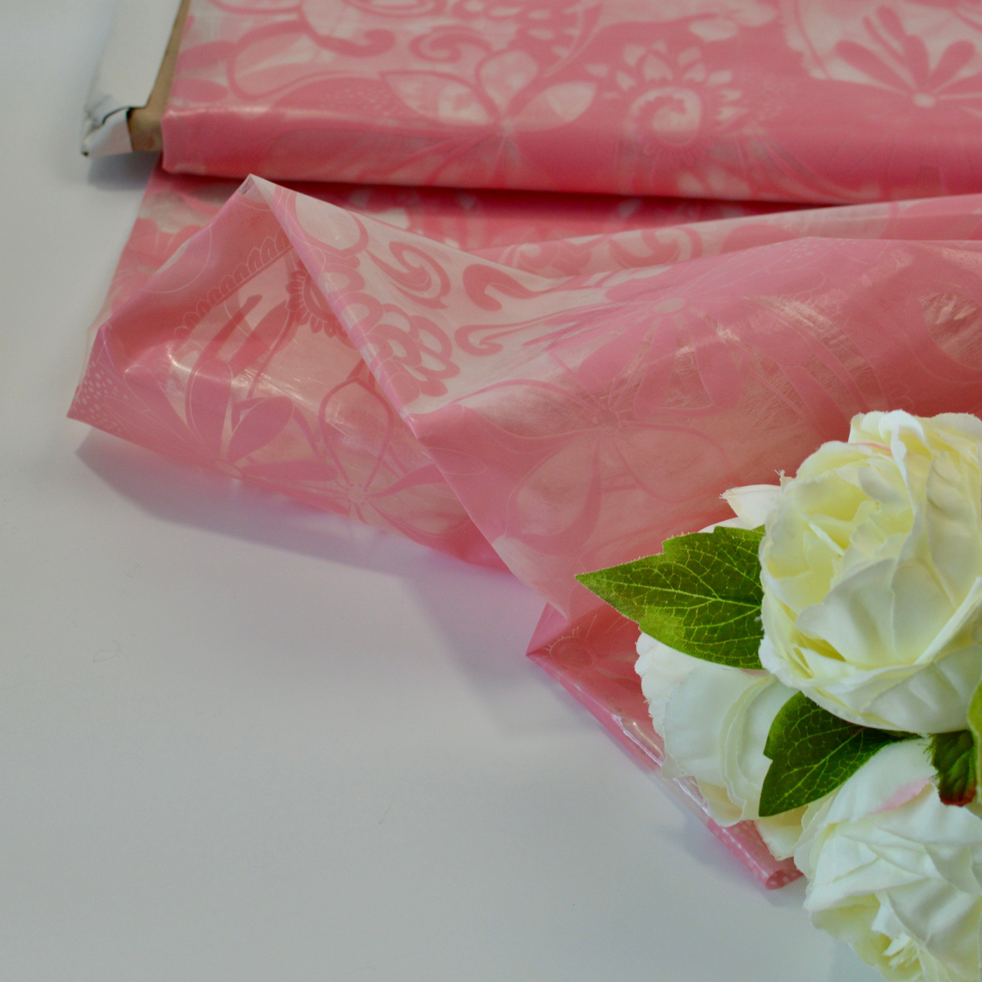 Regenjackenstoff - Blumen rosa klar Fabric poshpinks