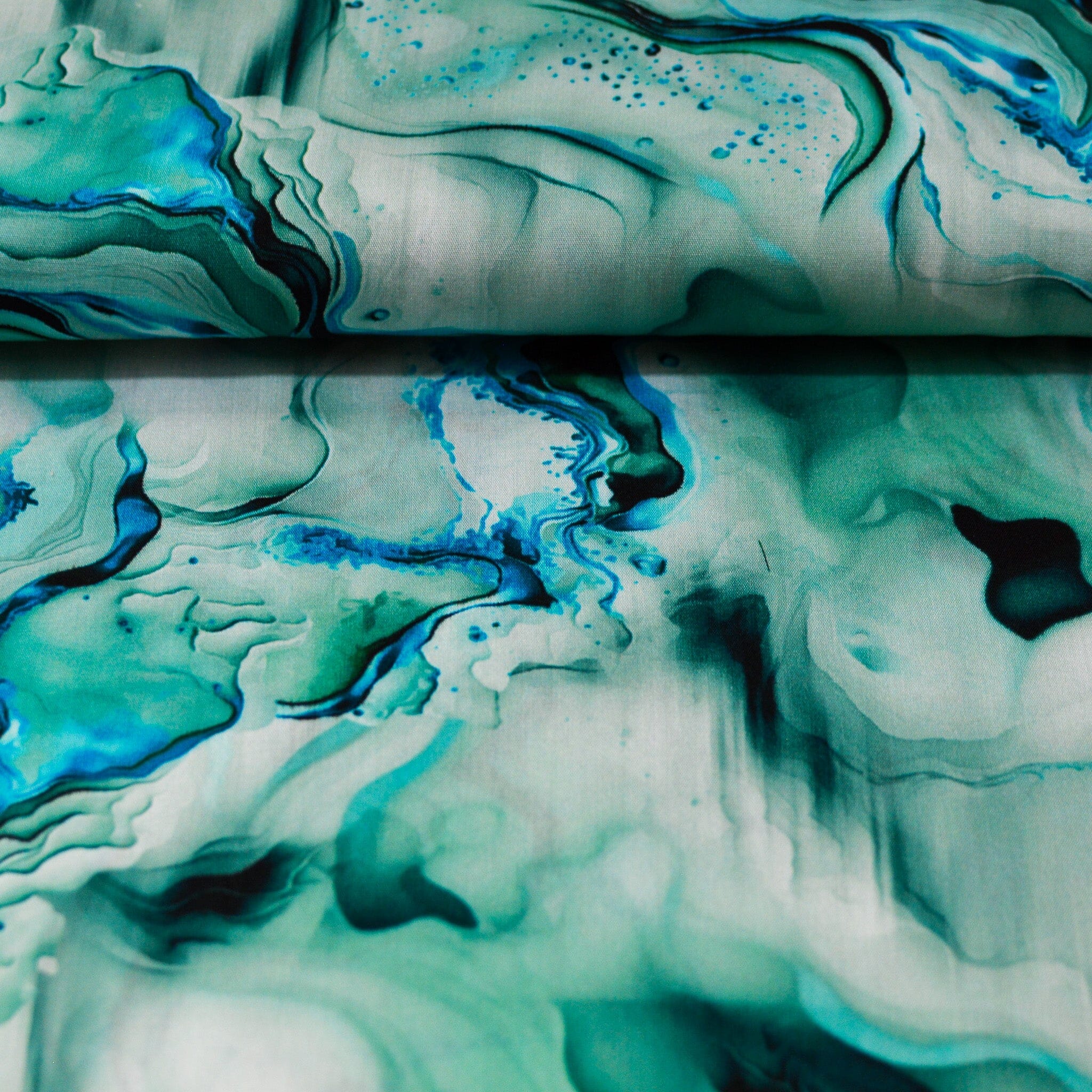 Viskose - Abstract Liquid - mint Fabric poshpinks